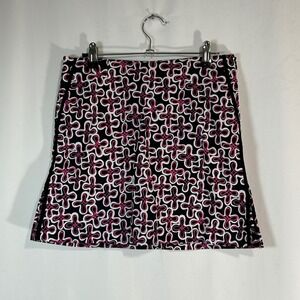 Golftini Women's Golf  Skirt Size 6 Black Pink White Floral Print Pleated